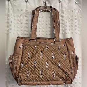 Lug cabby quilted pineapple print travel luggage tote bag